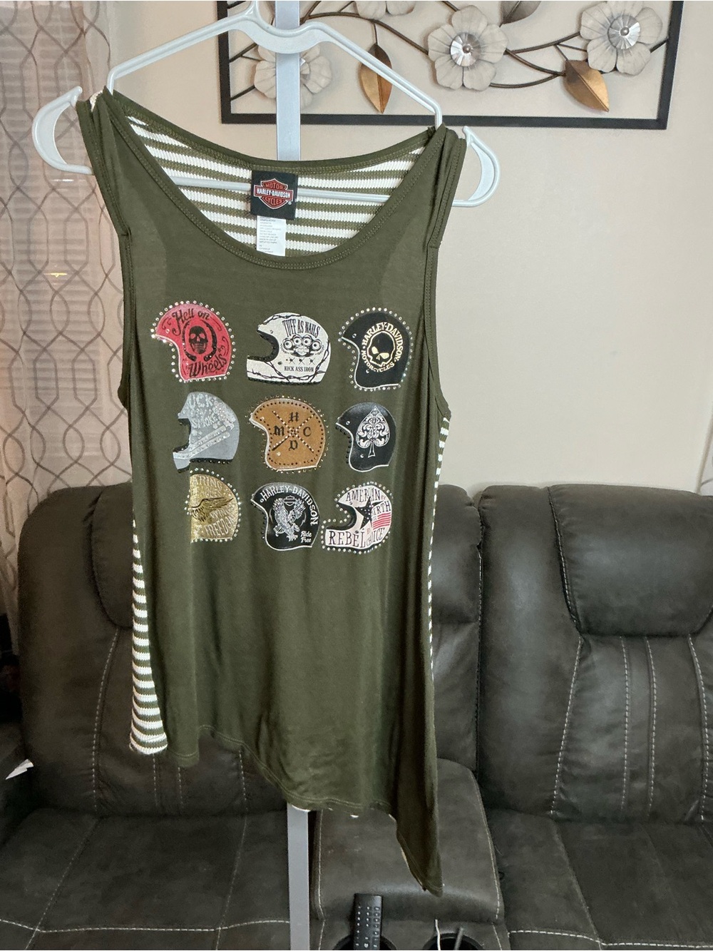 Harley-Davidson Olive Green Graphic Helmet Patch Tank